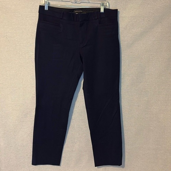 Banana Republic Sloan Womens Ankle Pants 10 Navy Blue Straight Career Office - Picture 1 of 7